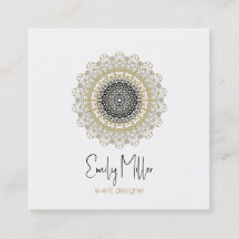 Goud en zwart Tribal Mandala Square Business