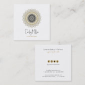 Goud en zwart Tribal Mandala Square Business Vierkante Visitekaartje (Voorkant / Achterkant)