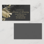 Goud en zwart, Tropische bladeren Informatiekaartje (Voorkant / Achterkant)