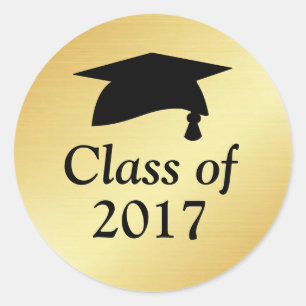 Goud en zwart van 2018 Afstuderen Favor Ronde Sticker