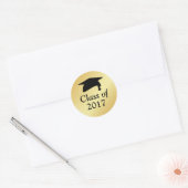 Goud en zwart van 2018 Afstuderen Favor Ronde Sticker (Envelop)