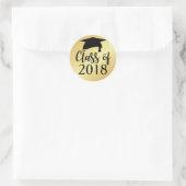 Goud en zwart van 2018 Afstuderen Favor Ronde Sticker (Tas)