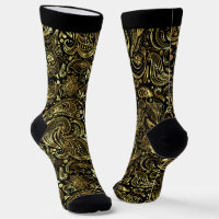 Goud en zwart vintage bloemen paisley motief