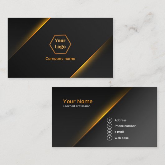 Goud en zwart visitekaartje (Voorkant / Achterkant)