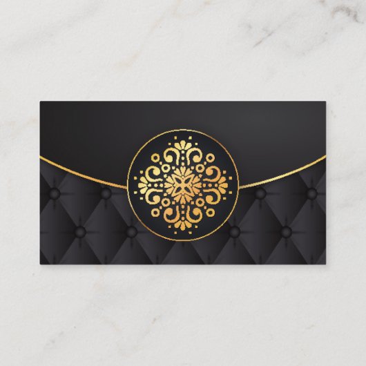 Goud en zwart visitekaartje met twee kanten (Achterkant)