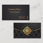 Goud en zwart visitekaartje met twee kanten (Voorkant / Achterkant)