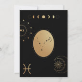 Goud en zwart Vissen Zodiac Baby shower Kaart (Achterkant)