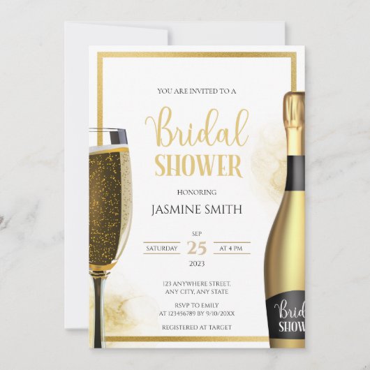 Goud en zwart Vrijgezellenfeest Kaart (Voorkant)