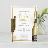 Goud en zwart Vrijgezellenfeest Kaart (Staand voorkant)