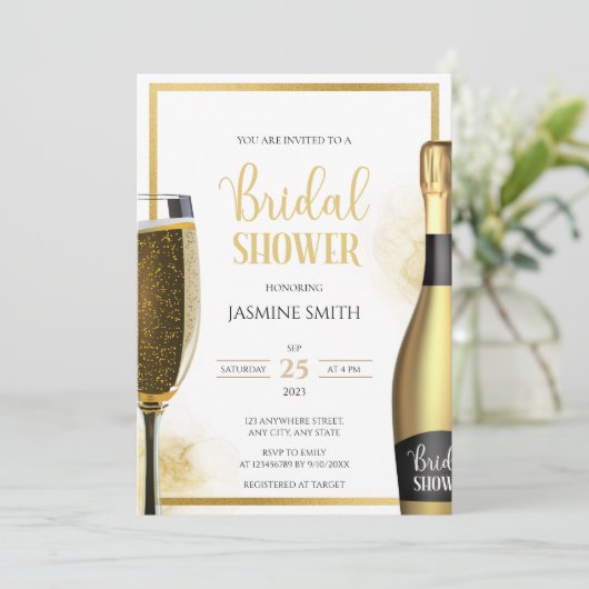 Goud en zwart Vrijgezellenfeest Kaart (Staand voorkant)