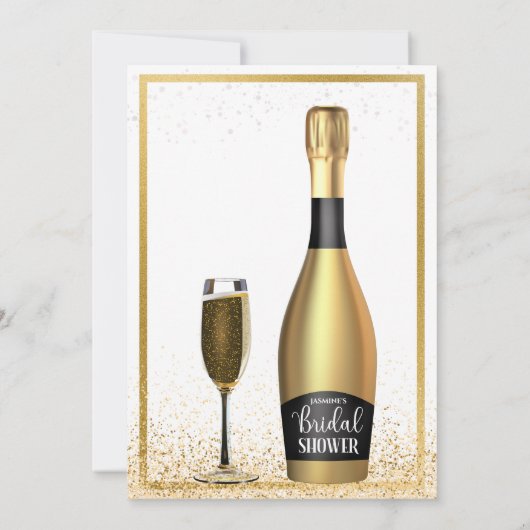 Goud en zwart Vrijgezellenfeest Kaart (Achterkant)