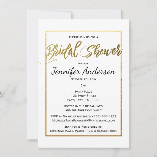 Goud en zwart Vrijgezellenfeest Kaart (Voorkant)