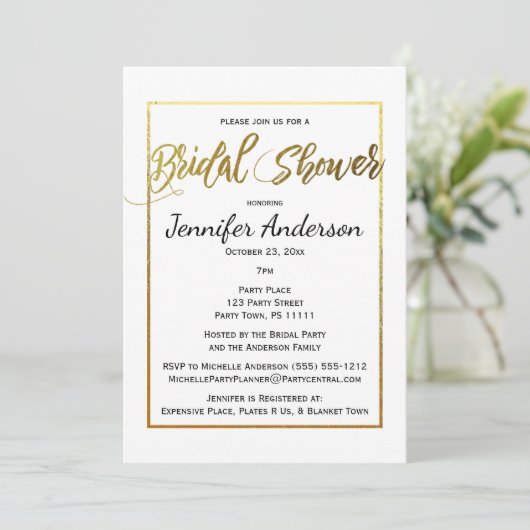 Goud en zwart Vrijgezellenfeest Kaart (Staand voorkant)