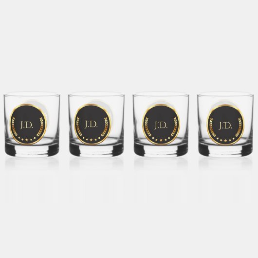 Goud en zwart whiskey glas (Achterkant)