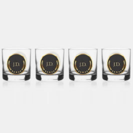 Goud en zwart whiskey glas