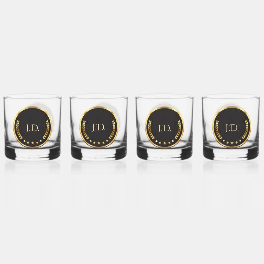 Goud en zwart whiskey glas (Voorkant)
