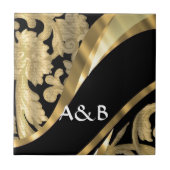 Goud en zwart-witbad tegeltje (Voorkant)