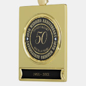 Goud en zwart witte diamanten verguld banner ornament (Links)