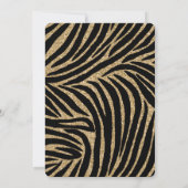 Goud en zwart Zebra Print Glitter Bachelorette Kaart (Achterkant)
