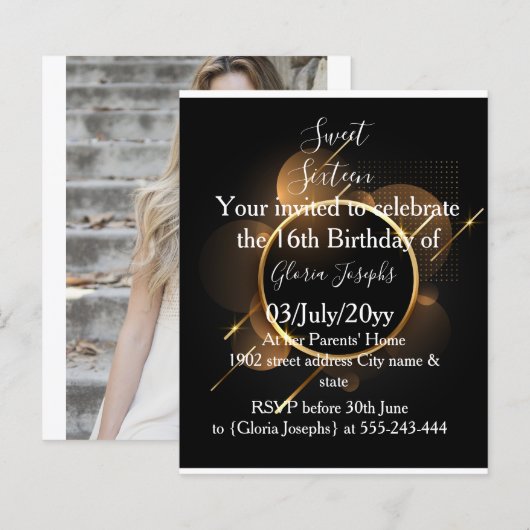 Goud en zwart, zestien foto's (Voorkant / Achterkant)