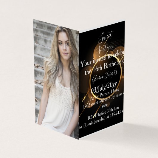 Goud en zwart, zestien foto's kaart (Buitenkant)