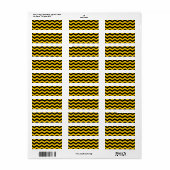 Goud en zwart Zigzag Etiket (Full Sheet)
