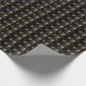 goud en zwart zonnebloemen natuur art Pattern Cadeaupapier (Hoek)