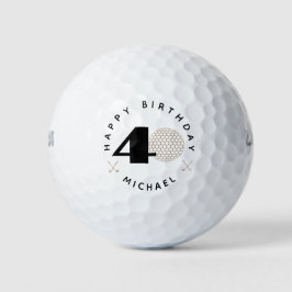 Goud en Zwarte 40e verjaardag Golfballen