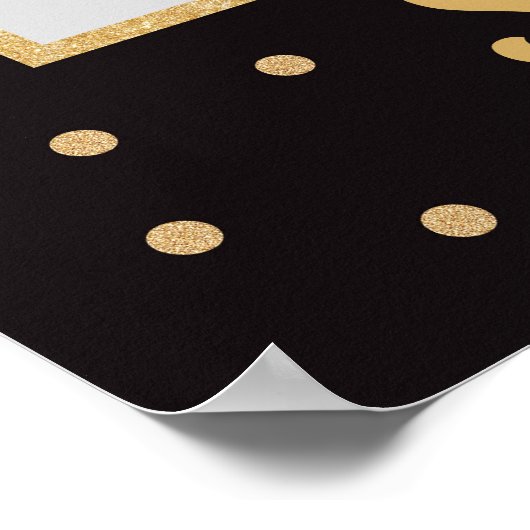 Goud en Zwarte 50ste Verjaardag Foto Prop Kader Ch Poster (Hoek)