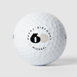 Goud en Zwarte 60e verjaardag Golfballen