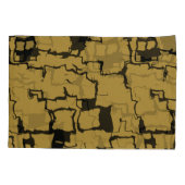 Goud en Zwarte Abstract Kussensloop (Achterkant-Links)