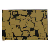Goud en Zwarte Abstract Kussensloop (Voorkant-Rechts)