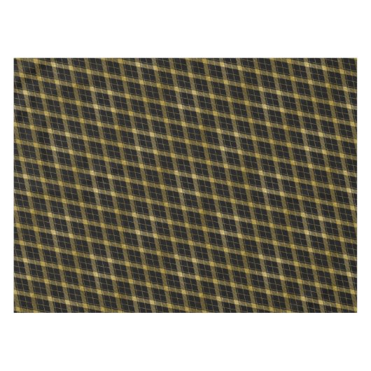 GOUD EN ZWARTE ARGYLE TARTAN PLAID TAFELKLEED (Voorkant (Horizontaal))