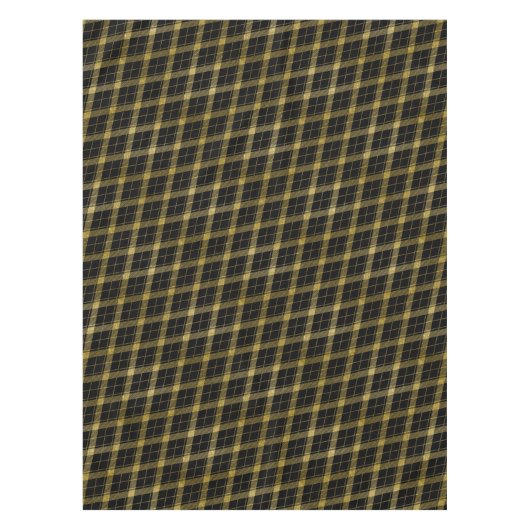 GOUD EN ZWARTE ARGYLE TARTAN PLAID TAFELKLEED (Voorkant)
