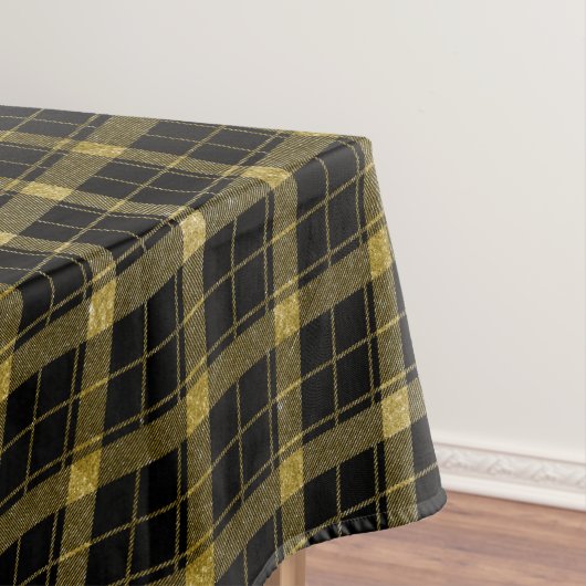 GOUD EN ZWARTE ARGYLE TARTAN PLAID TAFELKLEED (Voorbeeld)