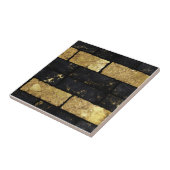 Goud en zwarte bakstenen patroon tegeltje (Zijkant)
