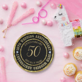 Goud en zwarte combinatie papieren bordje (Feest)