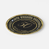 Goud en zwarte combinatie papieren bordje (Gekanteld)