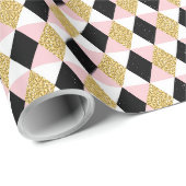 Goud en Zwarte Diamanten Cadeaupapier (Rol Hoek)