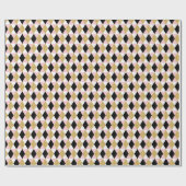 Goud en Zwarte Diamanten Cadeaupapier (Vlak)