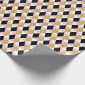 Goud en Zwarte Diamanten Cadeaupapier (Hoek)