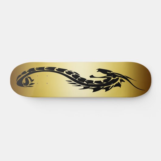 GOUD EN ZWARTE DRAGON ONTWERP SKATEBOARD (Horizontaal)