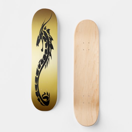 GOUD EN ZWARTE DRAGON ONTWERP SKATEBOARD (Voorkant)