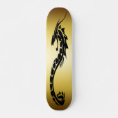 GOUD EN ZWARTE DRAGON ONTWERP SKATEBOARD (Voorkant)