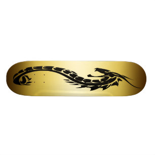 GOUD EN ZWARTE DRAGON ONTWERP SKATEBOARD