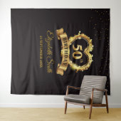 Goud en Zwarte Feest Tapijt Achtergrond Banner Wandkleed (In Situ (horizontaal))