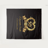 Goud en Zwarte Feest Tapijt Achtergrond Banner Wandkleed (Voorkant (horizontaal))