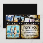  Goud en Zwarte Filmstrook Waterverf Bedankkaart (Voorkant / Achterkant)