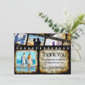  Goud en Zwarte Filmstrook Waterverf Bedankkaart (Staand voorkant)