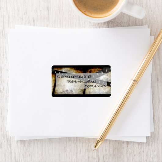  Goud en Zwarte Filmstrook Waterverf Etiket (Insitu)